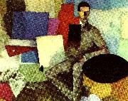 roger de la fresnaye sittande man oil painting